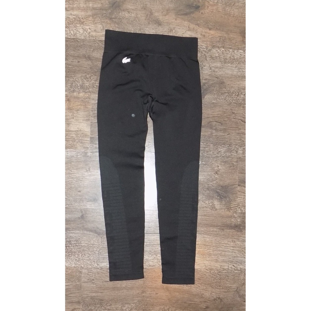Lacoste Sport Seamless Leggings Small Black Excellent Tight Fit Yoga Pants